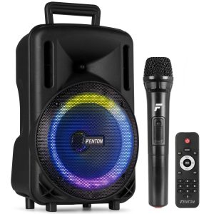 Fenton FT08LED MK2 party speaker met Bluetooth - Karaoke speaker met